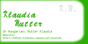 klaudia mutter business card